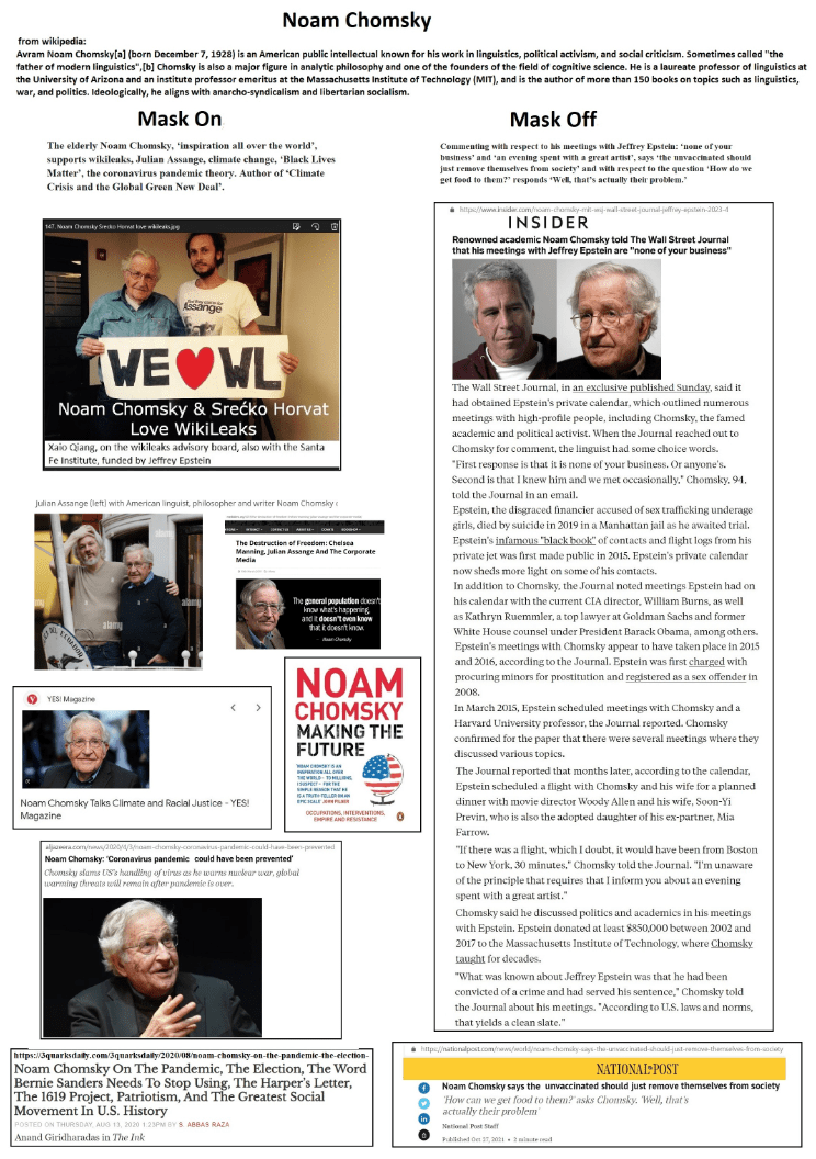 Noam Chomsky meets Epstein; "none of your business"